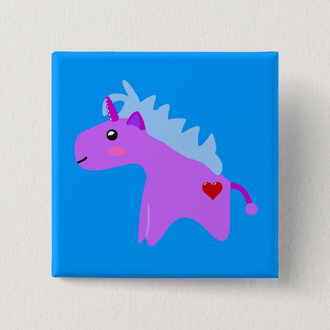 Bóton Quadrado 5.08cm Baby Unicorn (Frente)