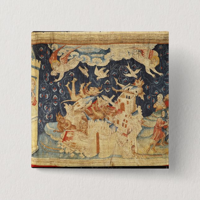 Bóton Quadrado 5.08cm Babylon invadiu por demónios (Frente)