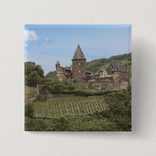 Bóton Quadrado 5.08cm Bacharach, Alemanha, Castelo Stahleck, Palácio