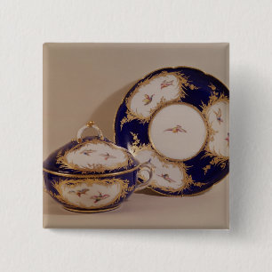 Bóton Quadrado 5.08cm Bacia de Vincennes e suporte, c.1745