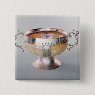 Bóton Quadrado 5.08cm Bacia montada prata do wassail da madrepérola