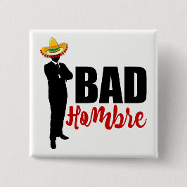 Bóton Quadrado 5.08cm Bad Hombre Silhouette e Sombrero