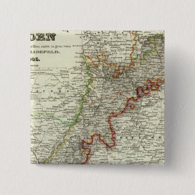 Bóton Quadrado 5.08cm Baden, Alemanha (Frente)