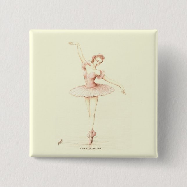 Bóton Quadrado 5.08cm Bailarina (Frente)