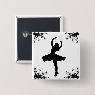Bóton Quadrado 5.08cm Bailarina Rodopiante