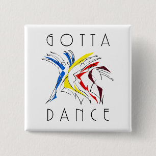 Bóton Quadrado 5.08cm Bailarinos Abstratos Dançando - Obra de Arte para