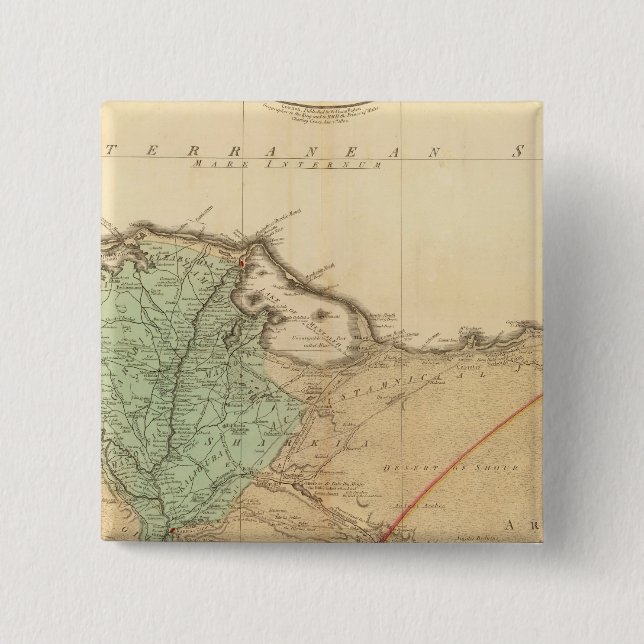 Bóton Quadrado 5.08cm Baixo Egito, Palestina (Frente)
