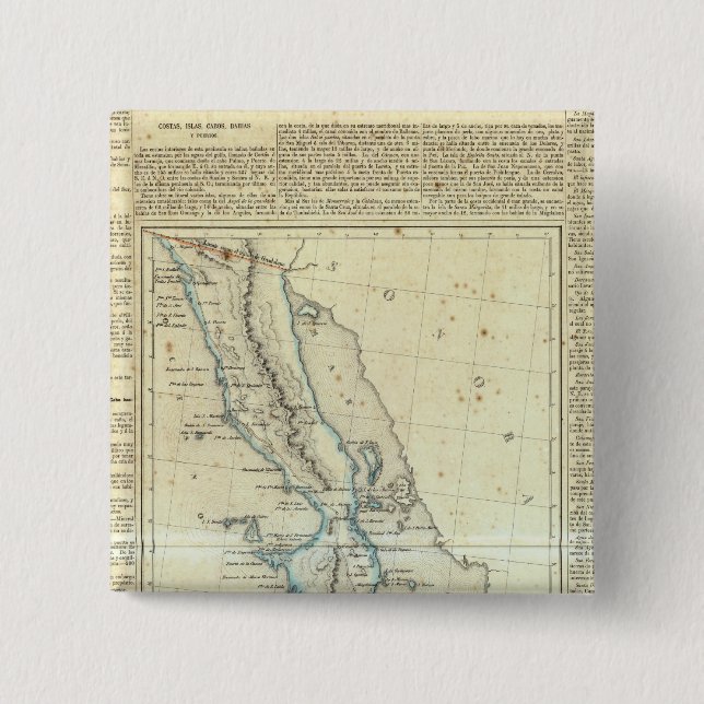Bóton Quadrado 5.08cm Baja California, México (Frente)