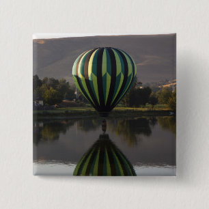 Bóton Quadrado 5.08cm Balão de ar quente sobre o rio Yakima