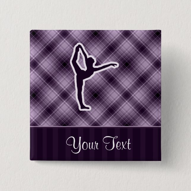 Bóton Quadrado 5.08cm Balé roxo (Frente)