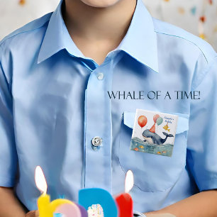 Bóton Quadrado 5.08cm Baleia de um Time Boys Personalizada