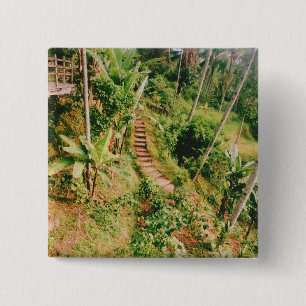 Bóton Quadrado 5.08cm Bali, floresta tropical