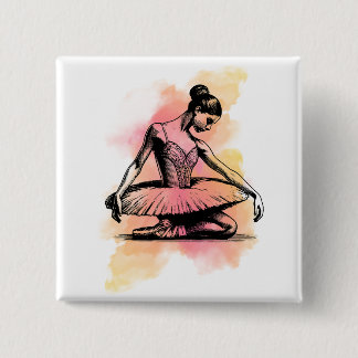 Bóton Quadrado 5.08cm Ballerina Dancing in Color 