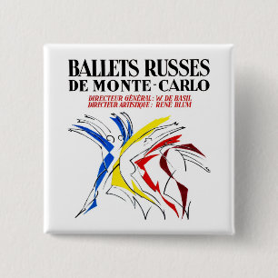 Bóton Quadrado 5.08cm Ballet Russos - Amante da Arte Dançarina Abstrata