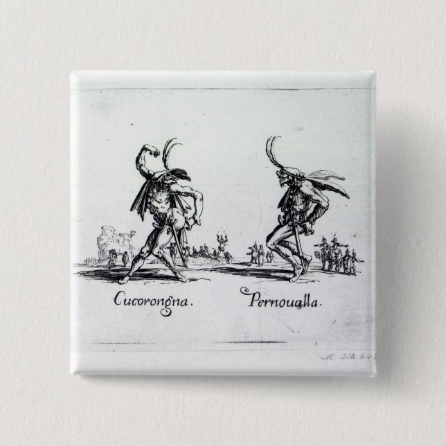 Bóton Quadrado 5.08cm Balli de Sfessania, c.1622 (Frente)