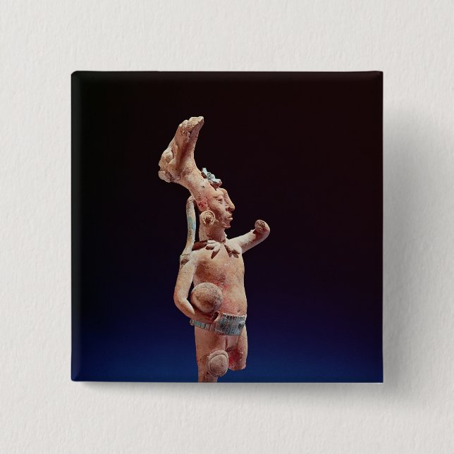 Bóton Quadrado 5.08cm Ballplayer cerimonial, ilha de Jaina, c.600 (Frente)