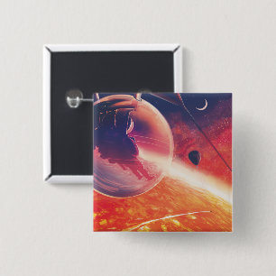 Bóton Quadrado 5.08cm Baloão de Ar Quente Extremo no Inferno Vulcânico