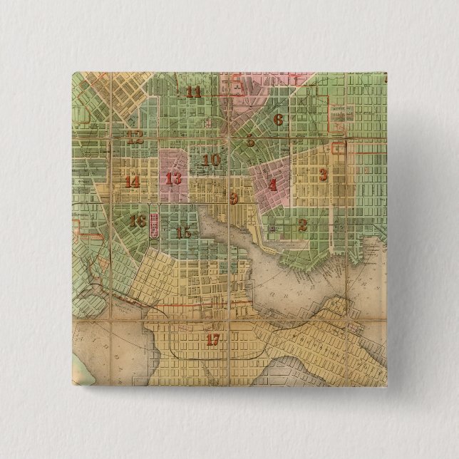 Bóton Quadrado 5.08cm Baltimore, Maryland (Frente)