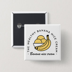 Bóton Quadrado 5.08cm Banana boa creme saudável estética de fruta de ver