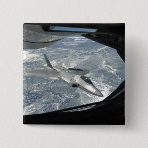 Bóton Quadrado 5.08cm Bancos de um raptor F-22 longe de um KC-135