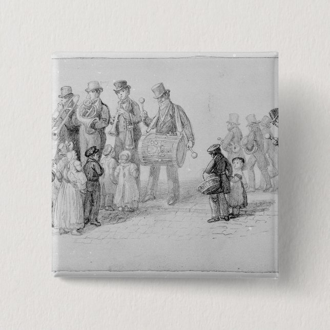 Bóton Quadrado 5.08cm Banda da rua de Londres, 1839 (Frente)