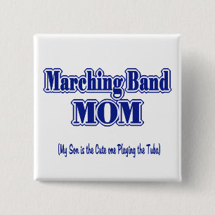 Bóton Quadrado 5.08cm Banda de Marcha Mãe/ Tuba
