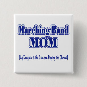 Bóton Quadrado 5.08cm Banda de Marche Mãe/ Clarinet