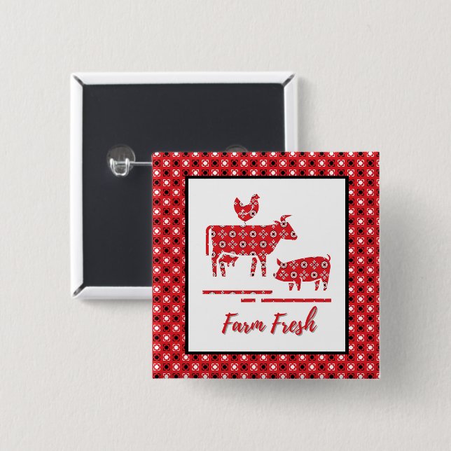 Bóton Quadrado 5.08cm Bandana Impressão (Frente & Verso)