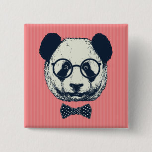 Bóton Quadrado 5.08cm Bandas de Panda