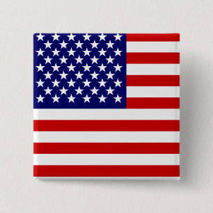 Bóton Quadrado 5.08cm Bandeira americana