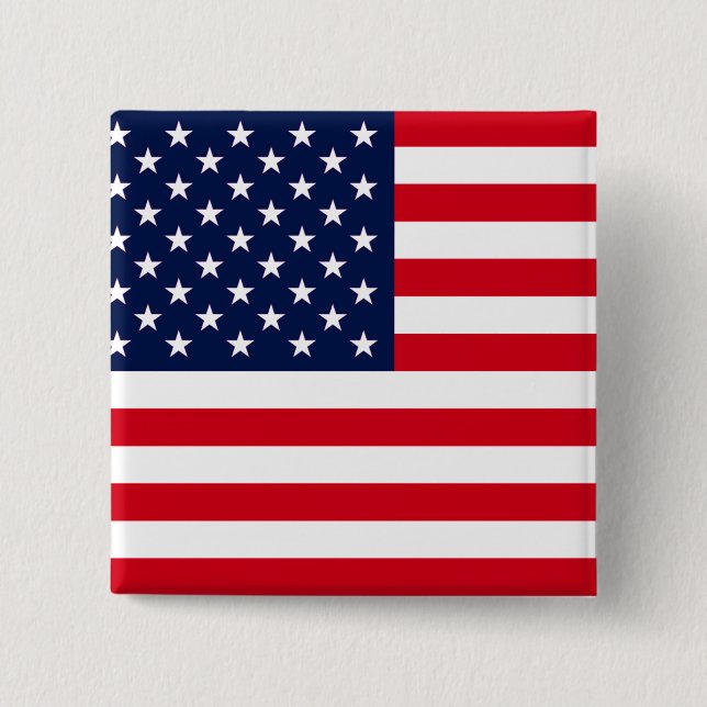 Bóton Quadrado 5.08cm Bandeira Americana (Frente)