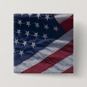 Bóton Quadrado 5.08cm Bandeira americana.