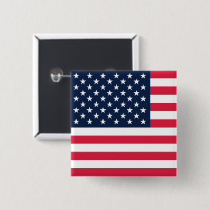 Bóton Quadrado 5.08cm Bandeira Americana de 50 Estrelas: Glória Antiga L