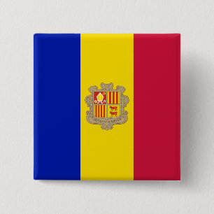 Bóton Quadrado 5.08cm Bandeira Andorra