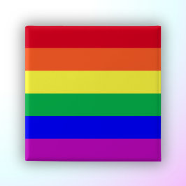 Bóton Quadrado 5.08cm Bandeira Arco-íris LGBTQ+ Bandeira do Orgulho Gay