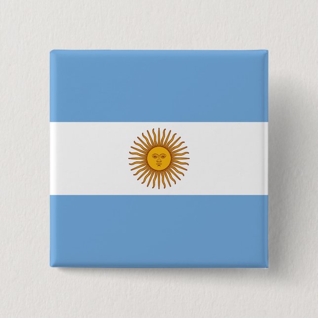 Bóton Quadrado 5.08cm Bandeira Argentina (argentina) (Frente)