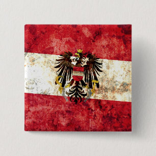 Bóton Quadrado 5.08cm Bandeira austríaca