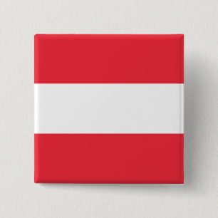 Bóton Quadrado 5.08cm Bandeira austríaca (Áustria)