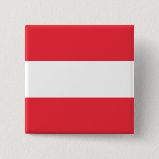 Bóton Quadrado 5.08cm Bandeira austríaca (Áustria) (Frente)