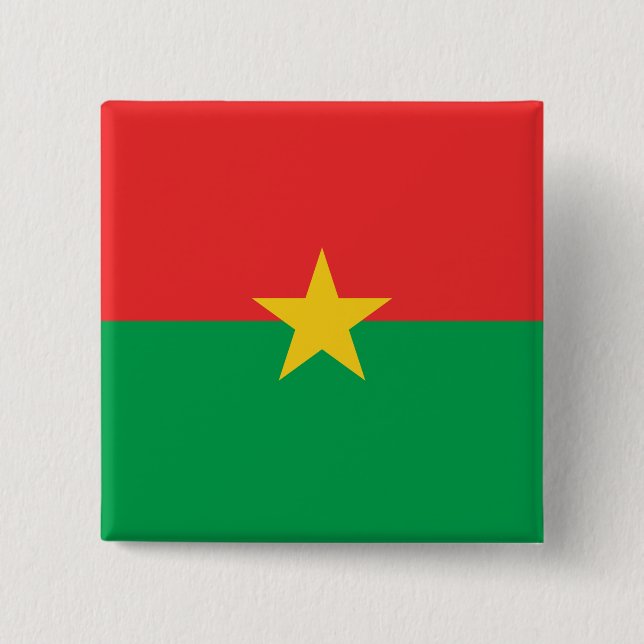 Bóton Quadrado 5.08cm Bandeira Burkina Faso (Frente)