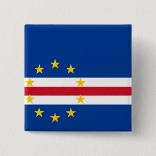 Bóton Quadrado 5.08cm Bandeira Cabo Verde