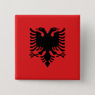 Bóton Quadrado 5.08cm Bandeira da Albânia
