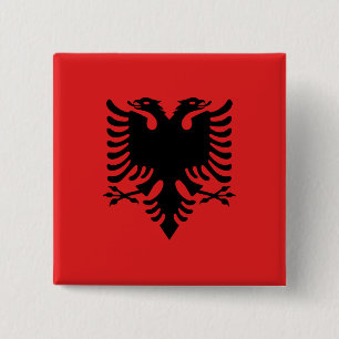 Bóton Quadrado 5.08cm Bandeira da Albânia