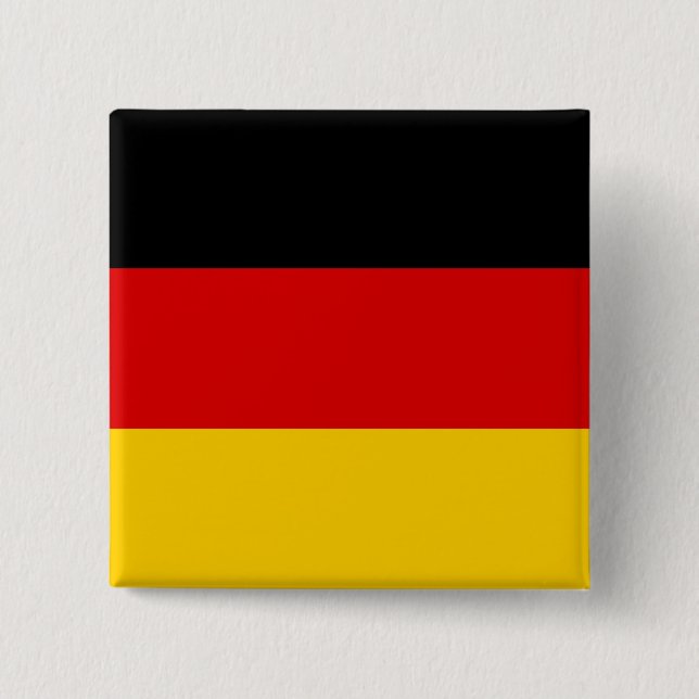 Bóton Quadrado 5.08cm Bandeira da Alemanha (Alemanha) (Frente)