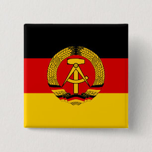 Bóton Quadrado 5.08cm Bandeira da Alemanha Oriental