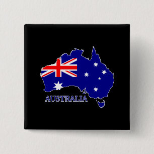Bóton Quadrado 5.08cm Bandeira da Austrália