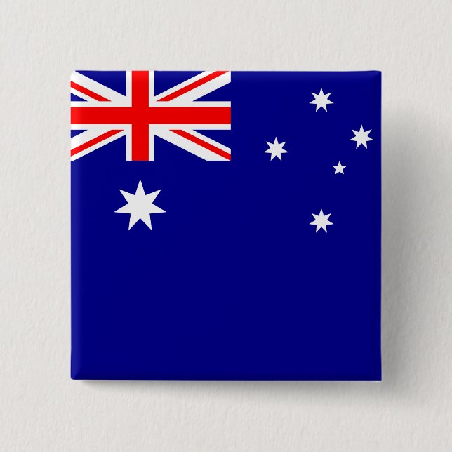 Bóton Quadrado 5.08cm Bandeira da Austrália (Frente)