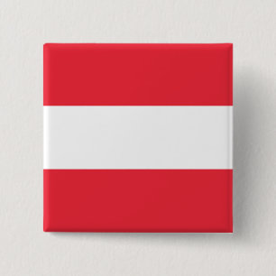 Bóton Quadrado 5.08cm Bandeira da Áustria