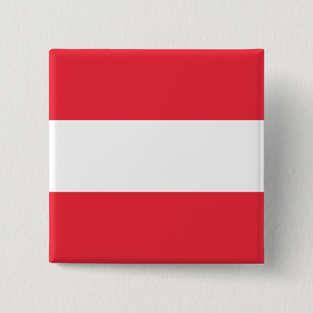 Bóton Quadrado 5.08cm Bandeira da Áustria (Frente)