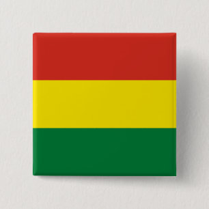 Bóton Quadrado 5.08cm Bandeira da Bolívia (Bolívia)